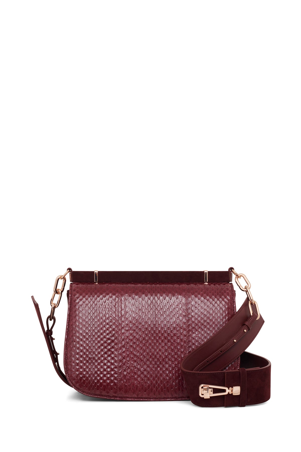 Small Dern Bag In Bordeaux Snakeskin