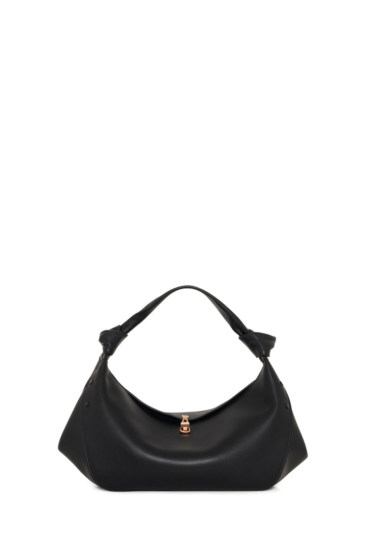 Small Antonia Shoulder Tie Knot Bag in Soft Nappa Leather