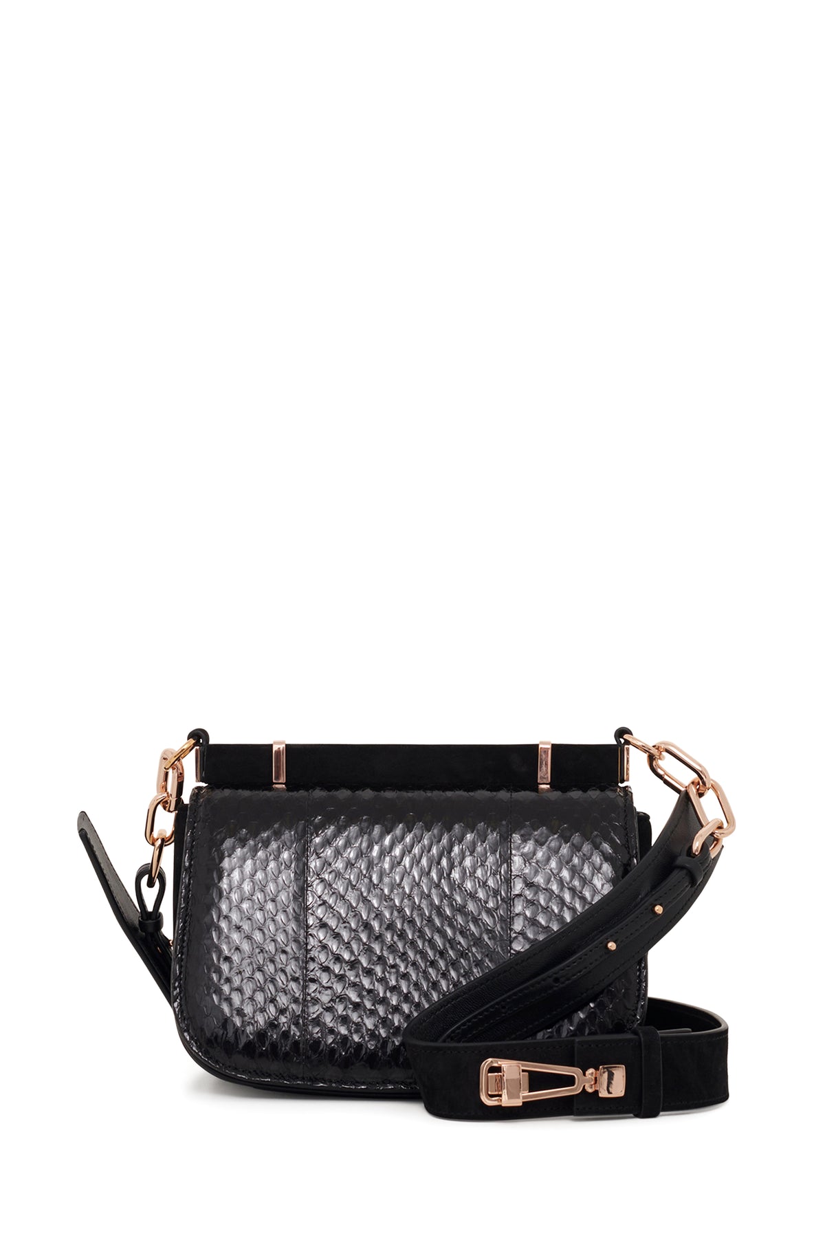 Small Dern Bag in Black Snakeskin