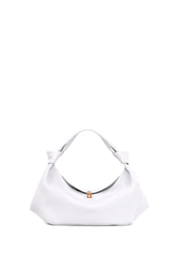 Small Antonia Shoulder Bag in White Soft Nappa