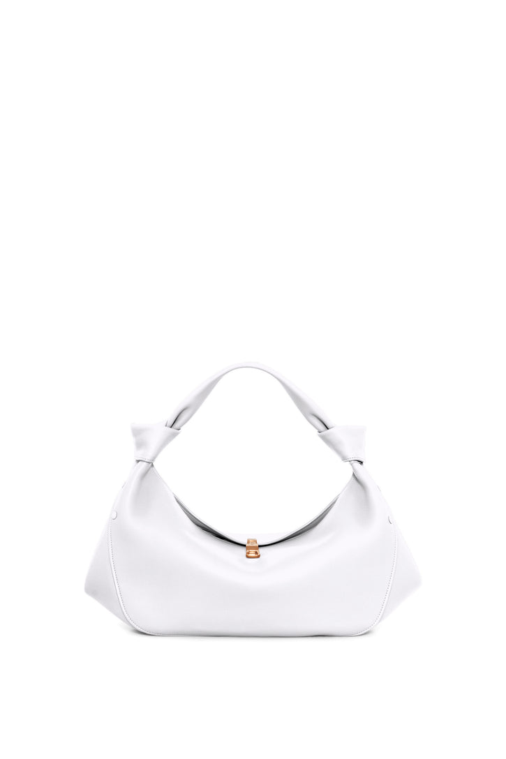 Small Antonia Shoulder Bag in White Soft Nappa