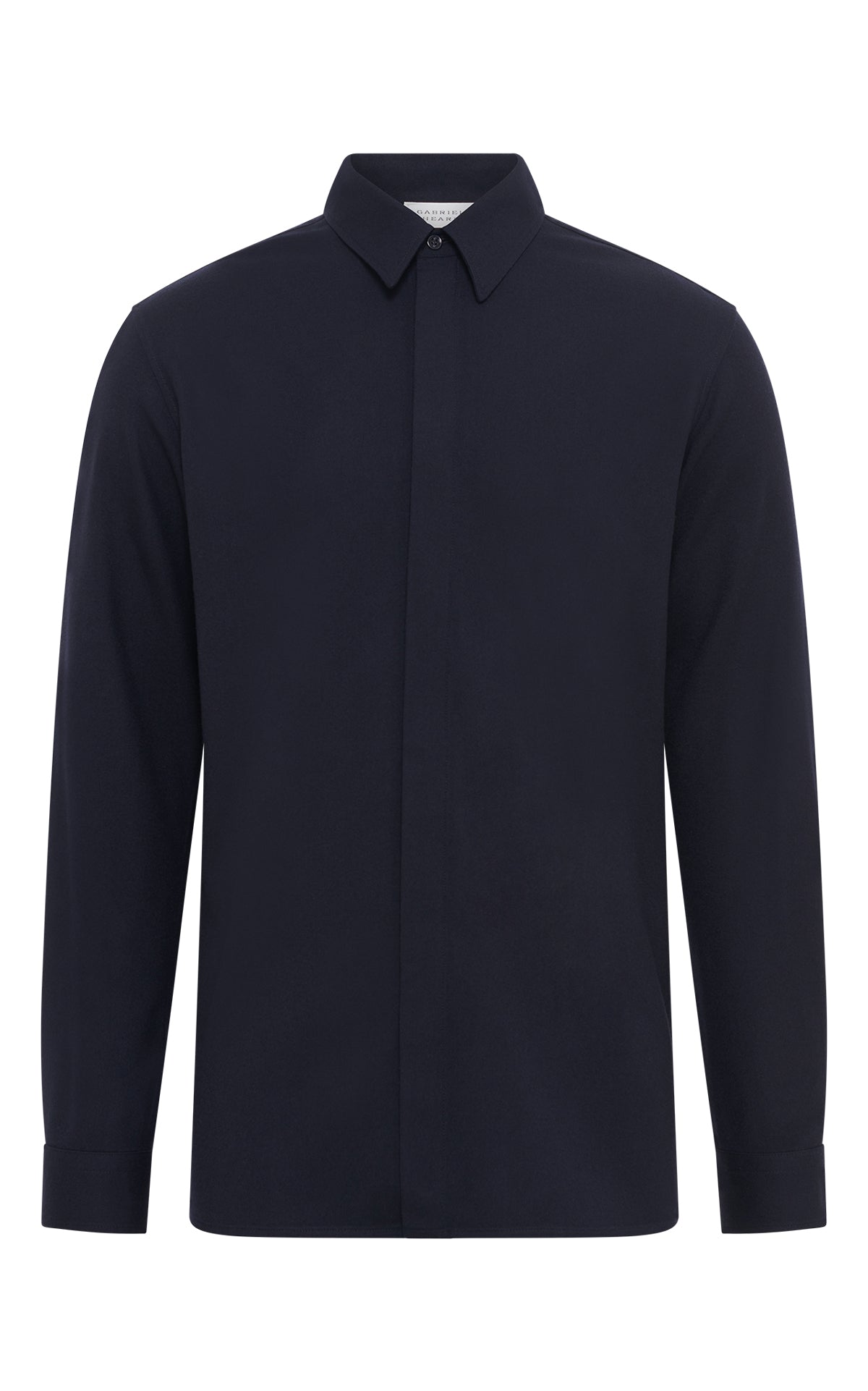 Nicolas Shirt in Dark Navy Virgin Wool