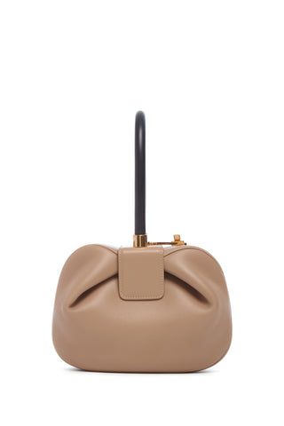 Nude Nappa Leather Nina Bag with Navy Handle - Front View | Gabriela Hearst