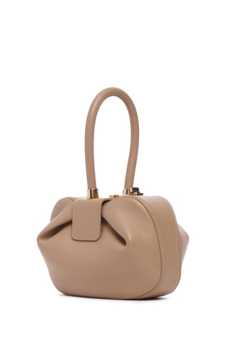 Nude Nappa Leather Nina Bag - Three-Quarter Side Profile with Rose Gold Turnlock | Gabriela Hearst
