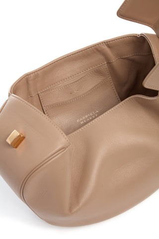 Nude Nappa Leather Nina Bag - Open Interior with Embossed Logo and Card Slots | Gabriela Hearst