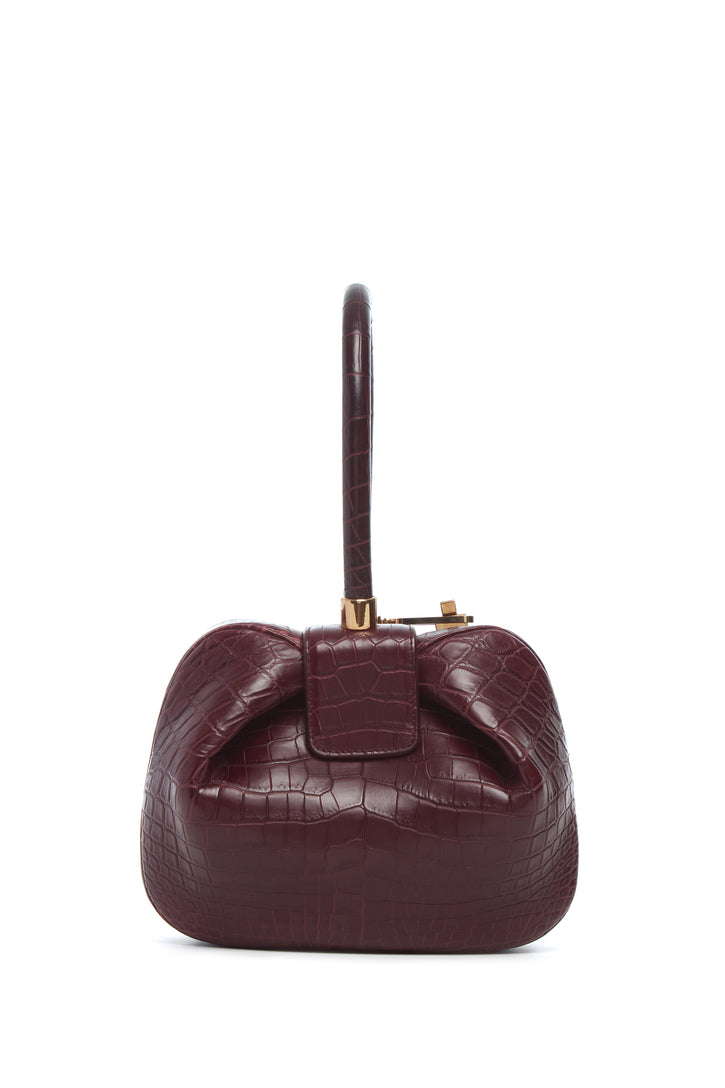 Nina Bag in Bordeaux Crocodile Leather