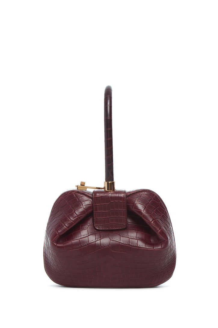 Nina Bag in Bordeaux Crocodile Leather