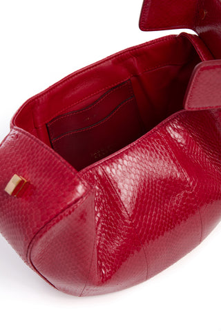 Red Snakeskin Nina Bag - Interior Detail View | Gabriela Hearst