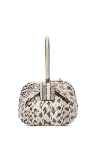 Black Ivory Snakeskin Nina Bag - Front View Rose Gold Hardware | Gabriela Hearst