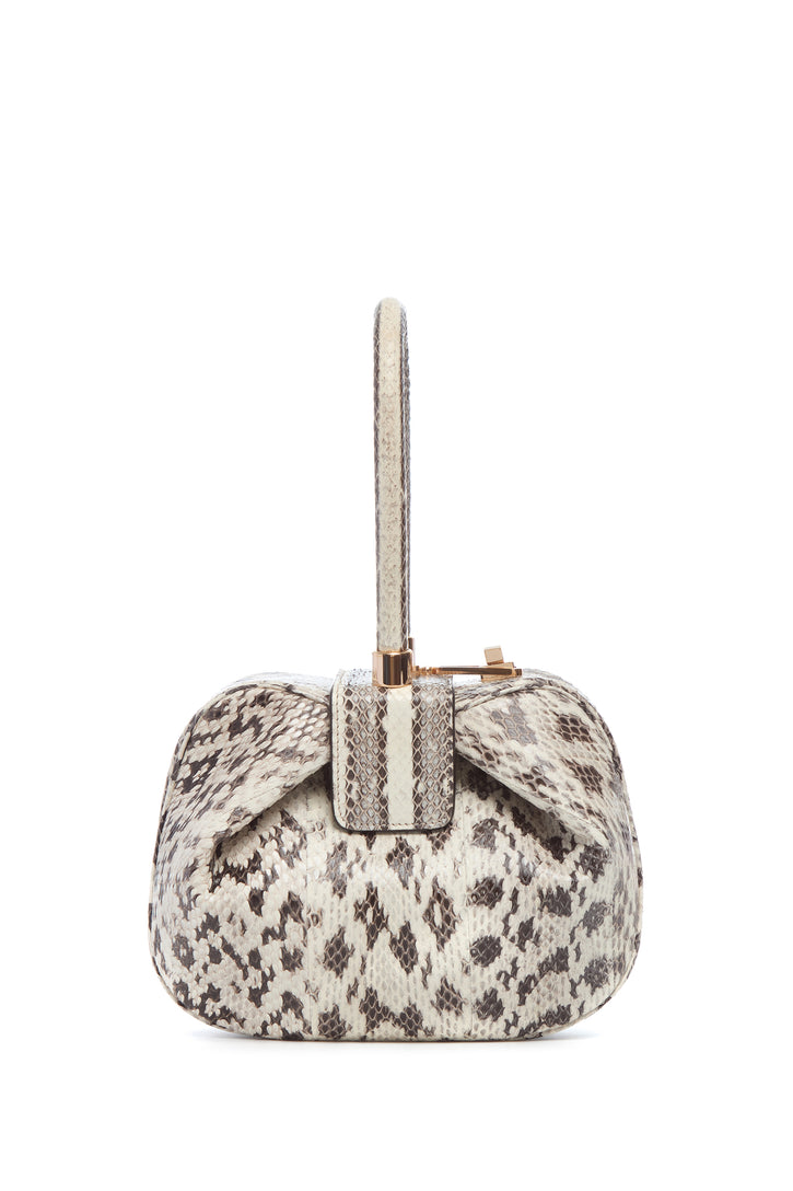 Nina Bag in Black & Ivory Snakeskin