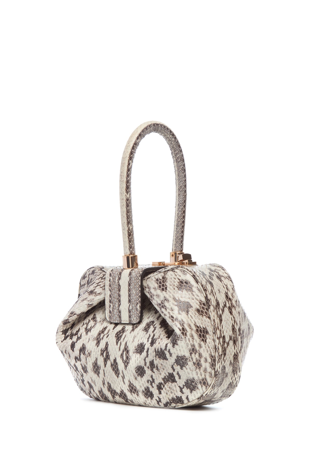 Nina Bag in Black & Ivory Snakeskin