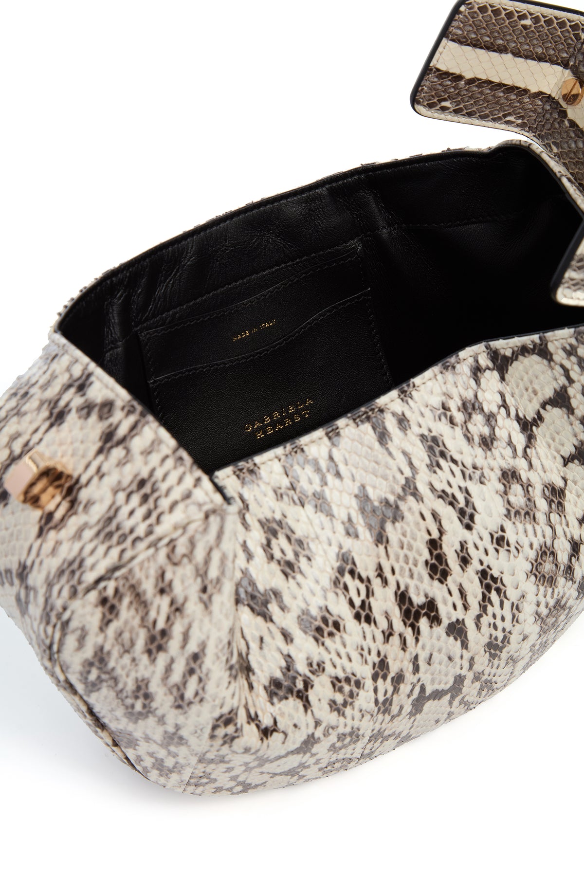 Nina Bag in Black & Ivory Snakeskin