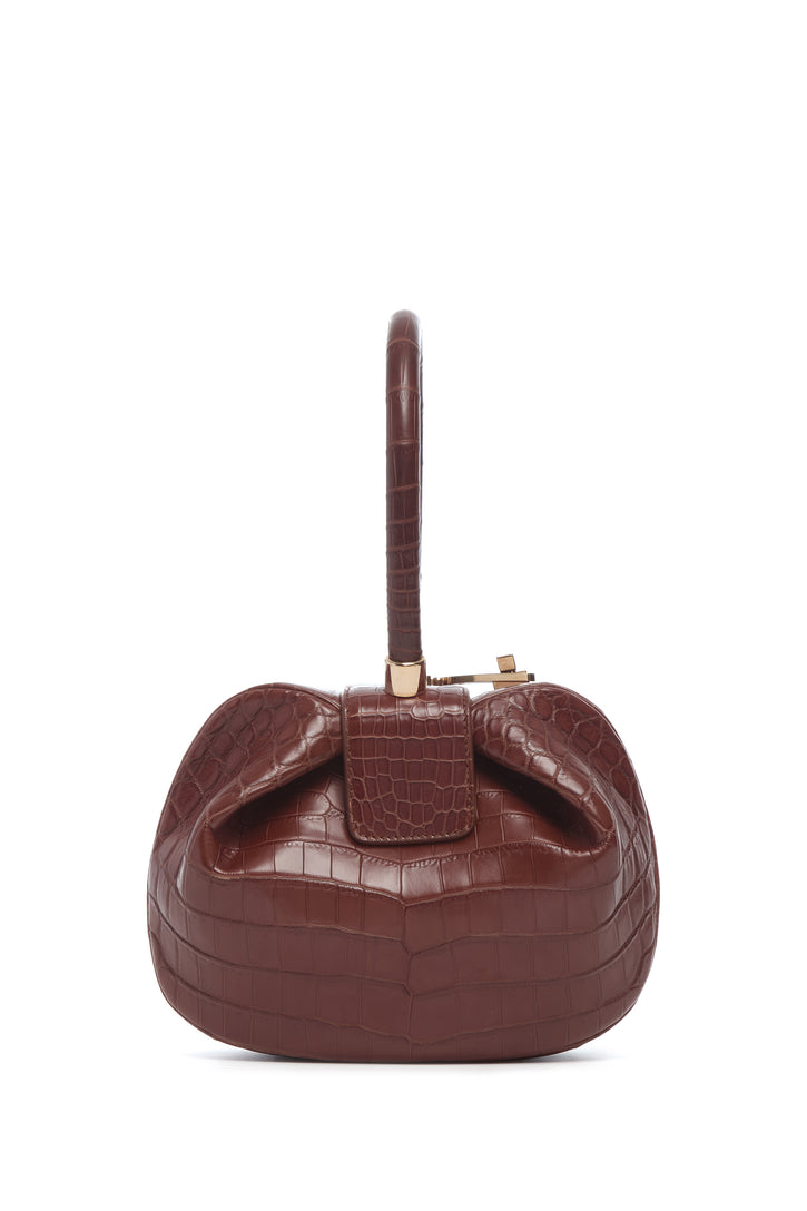 Nina Bag in Cognac Crocodile Leather