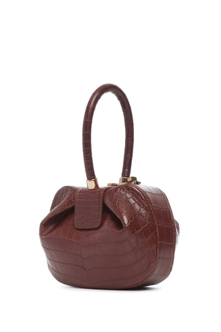 Nina Bag in Cognac Crocodile Leather