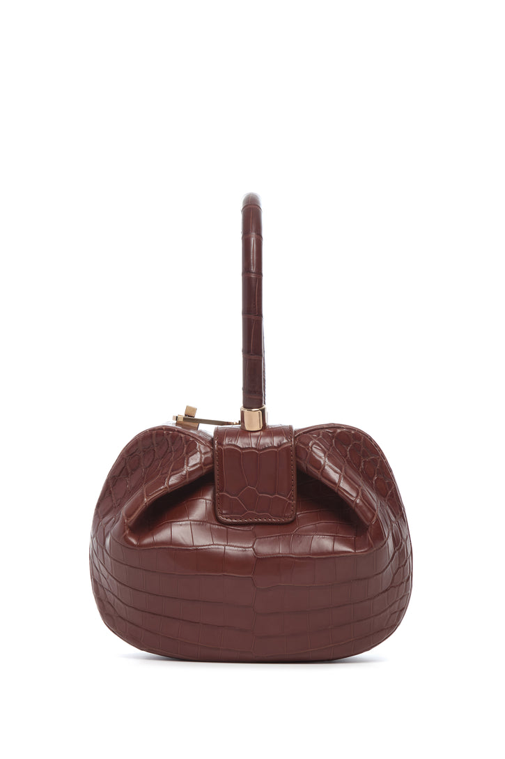 Nina Bag in Cognac Crocodile Leather