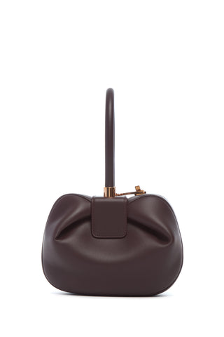 Bordeaux Nappa Leather Nina Bag - Front View with Handle | Gabriela Hearst