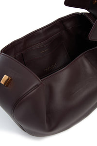 Nina Bag in Bordeaux Nappa Leather with Crocodile Leather Handle