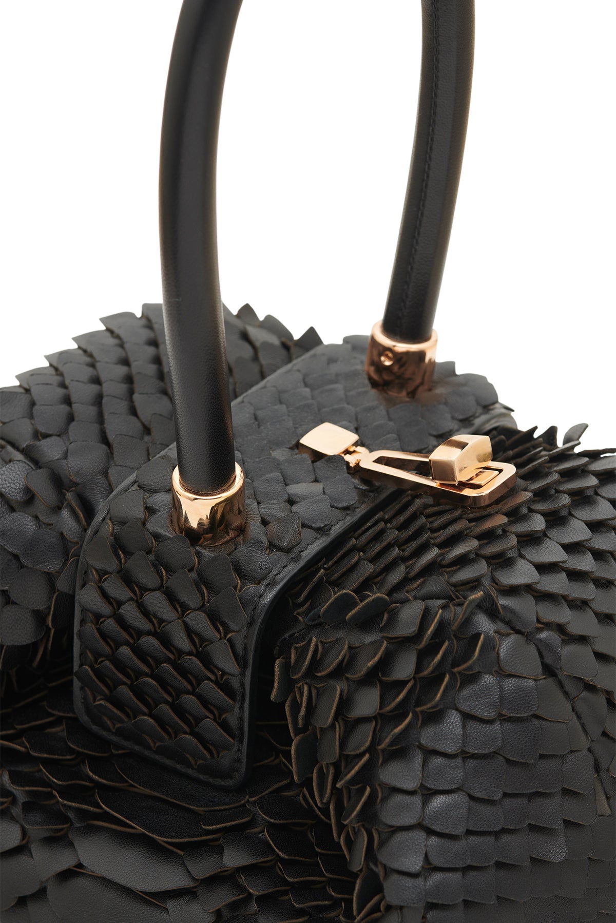 Nina Bag in Black Leather Snake Scales