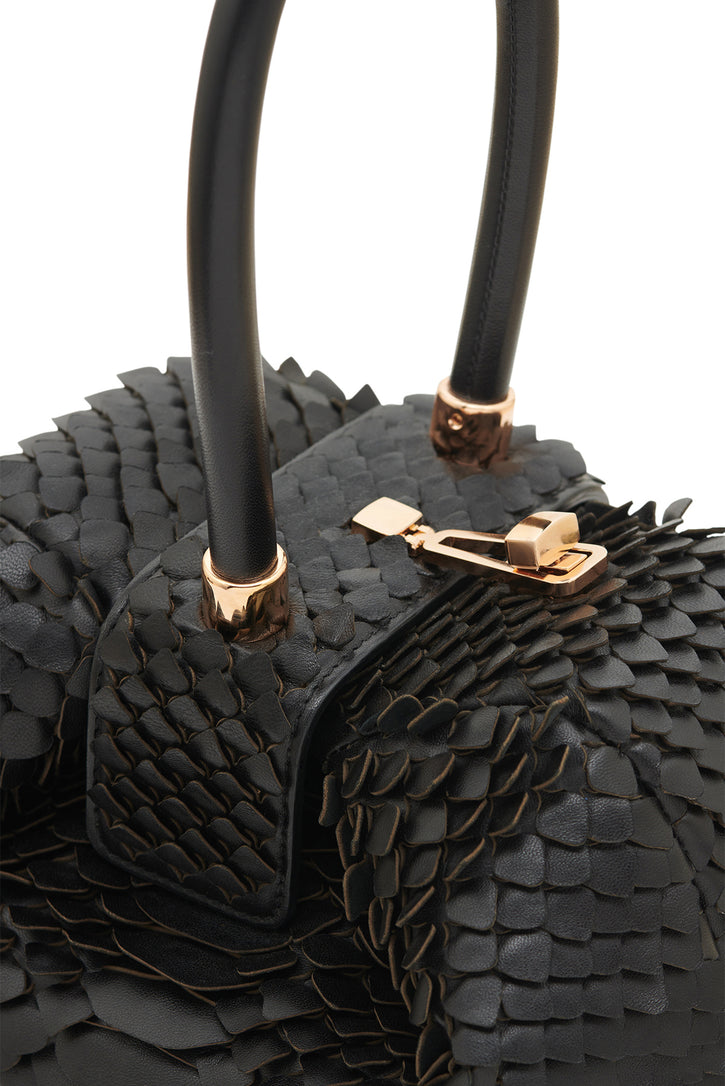 Nina Bag in Black Leather Snake Scales
