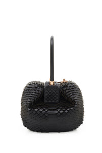 Nina Bag in Black Leather Snake Scales