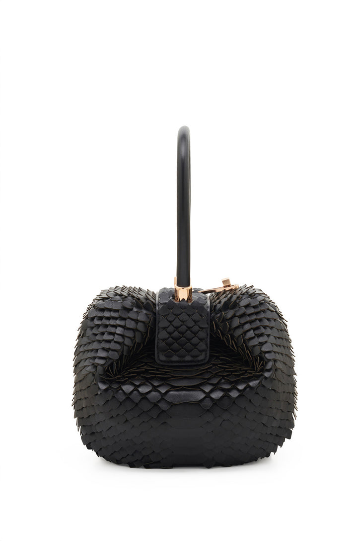 Nina Bag in Black Leather Snake Scales