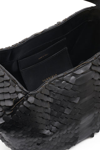 Black Snake Scale Nina Bag - Interior Made in Italy Label | Gabriela Hearst