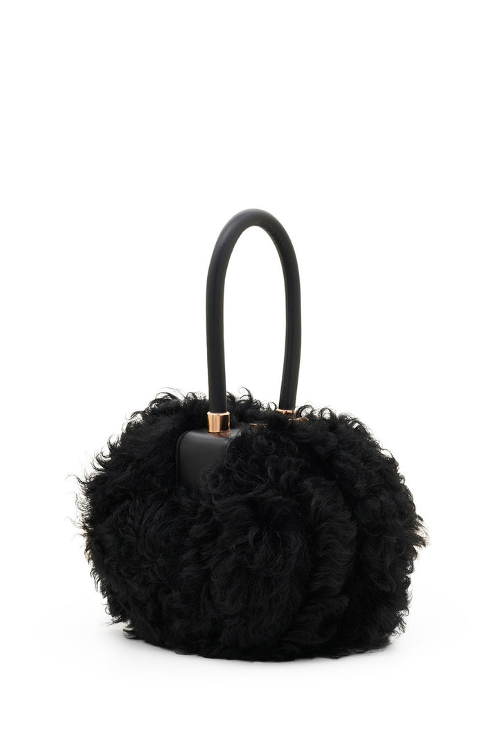 Nina Bag in Black Shearling