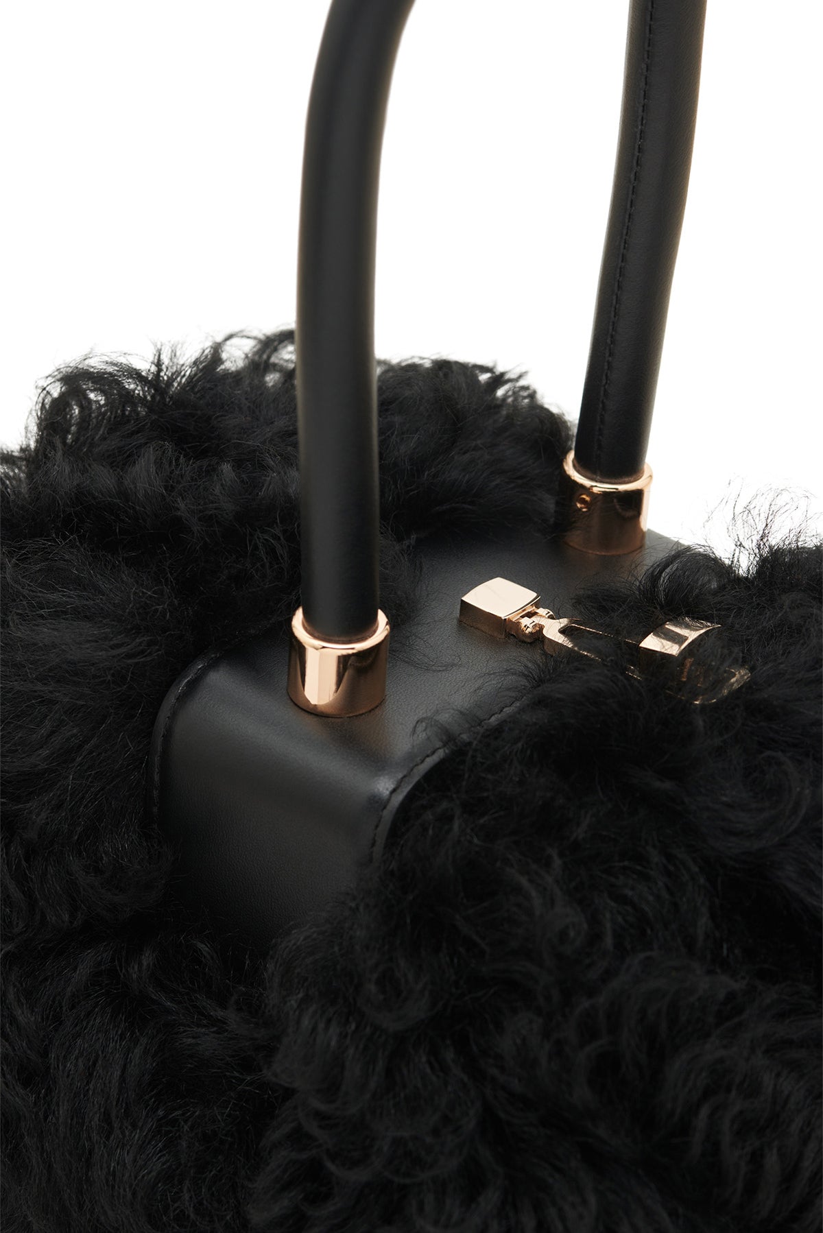 Nina Bag in Black Shearling