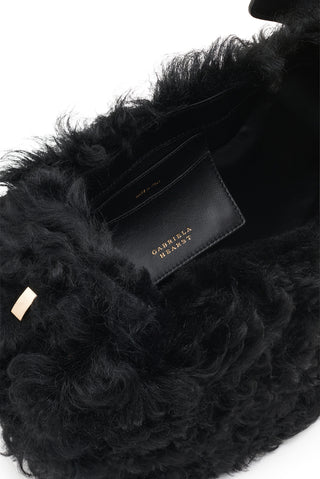 Black Shearling Nina Bag - Interior View | Gabriela Hearst