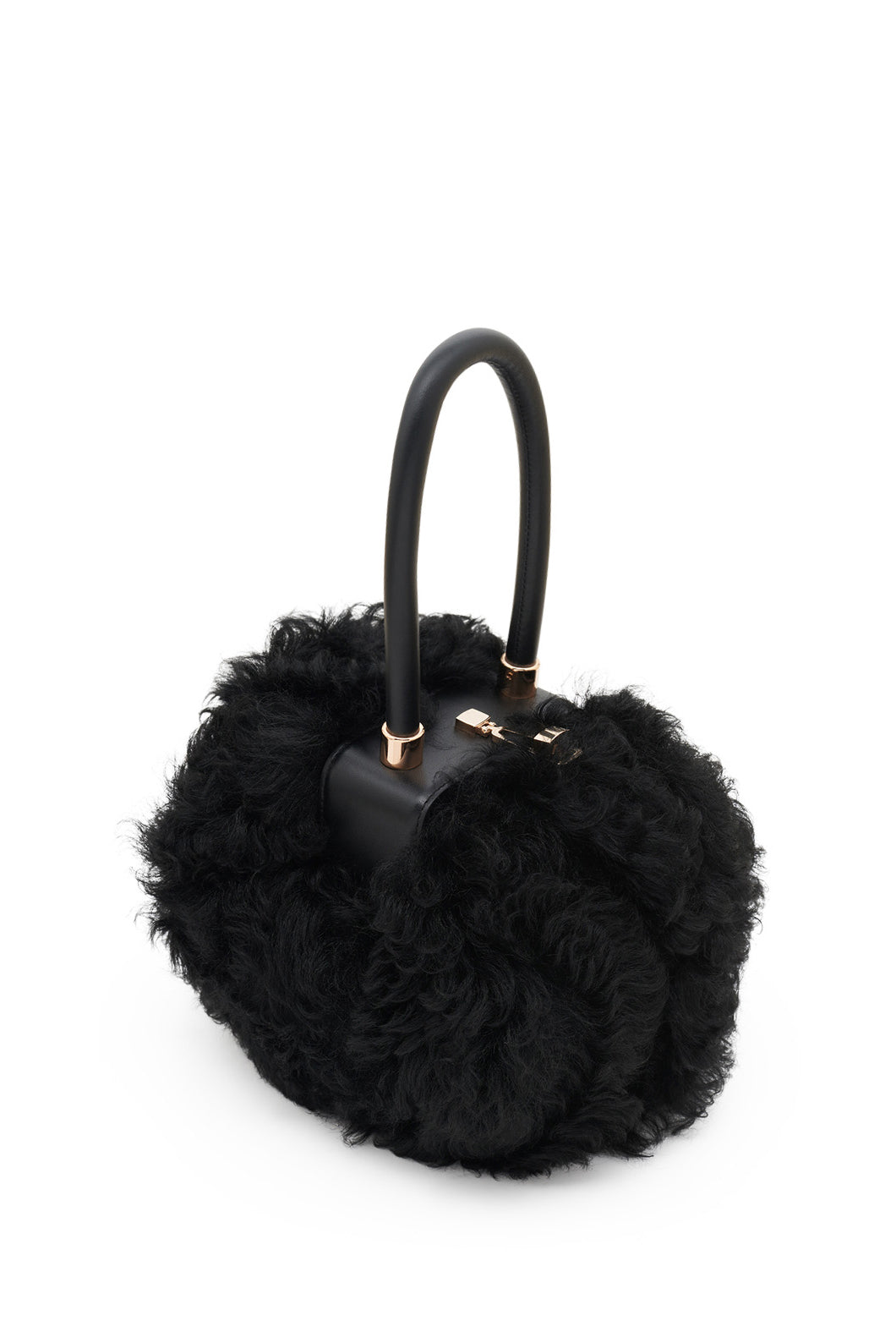 Nina Bag in Black Shearling