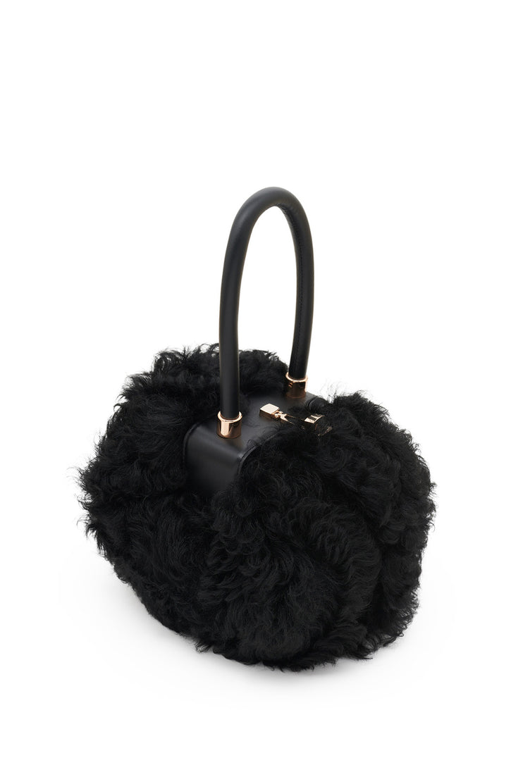 Nina Bag in Black Shearling