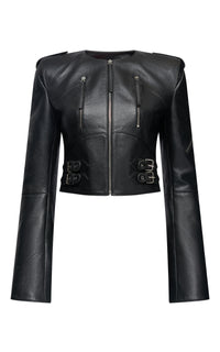 Phanes Moto Jacket in Black Leather