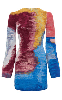 Millicent Knit Crochet Tunic in Aurora Multi Cashmere