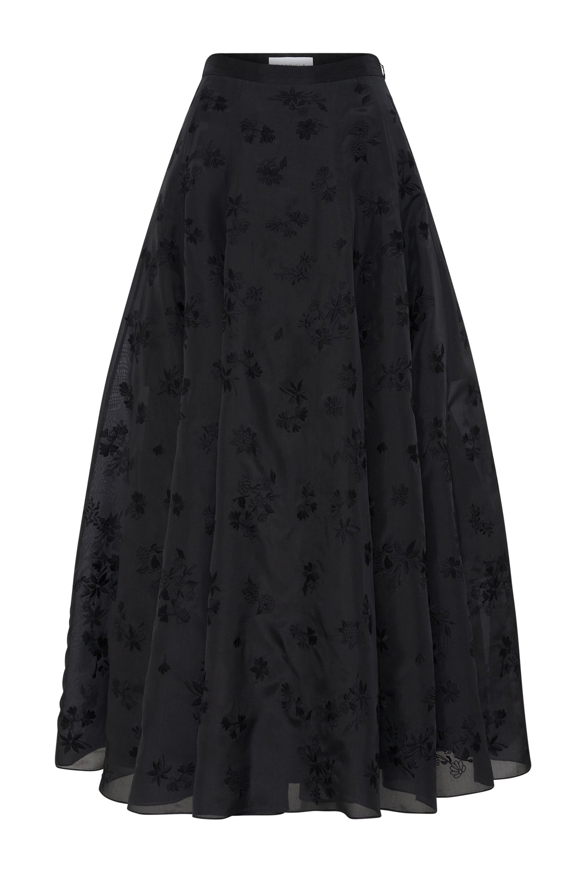 Sonya Skirt In Black Silk Organza
