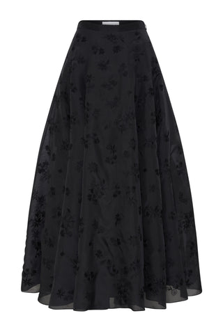 Sonya Skirt In Black Silk Organza