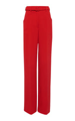 Norman Wide-leg Pant in Scarlet Red Virgin Wool Crepe – Gabriela