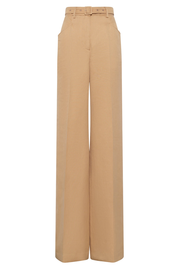 Norman Pant in Wheat Textured Linen Slub