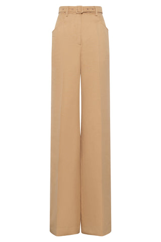 Norman Wide-leg Pant in Wheat Textured Linen Slub