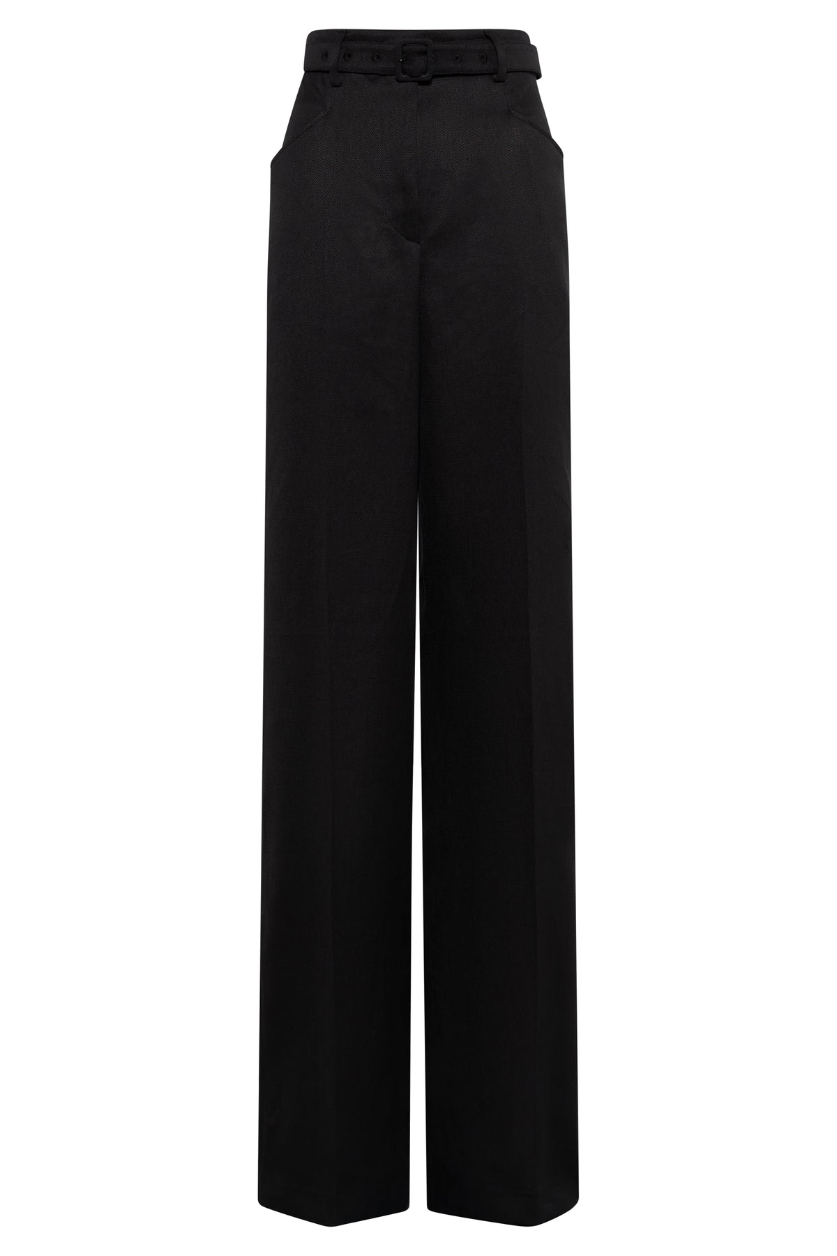 Norman Pant in Black Textured Linen Slub