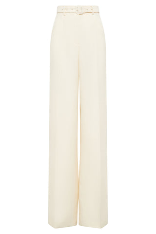 Ivory Textured Linen Norman Wide-leg Pants - Flat Lay | Gabriela Hearst