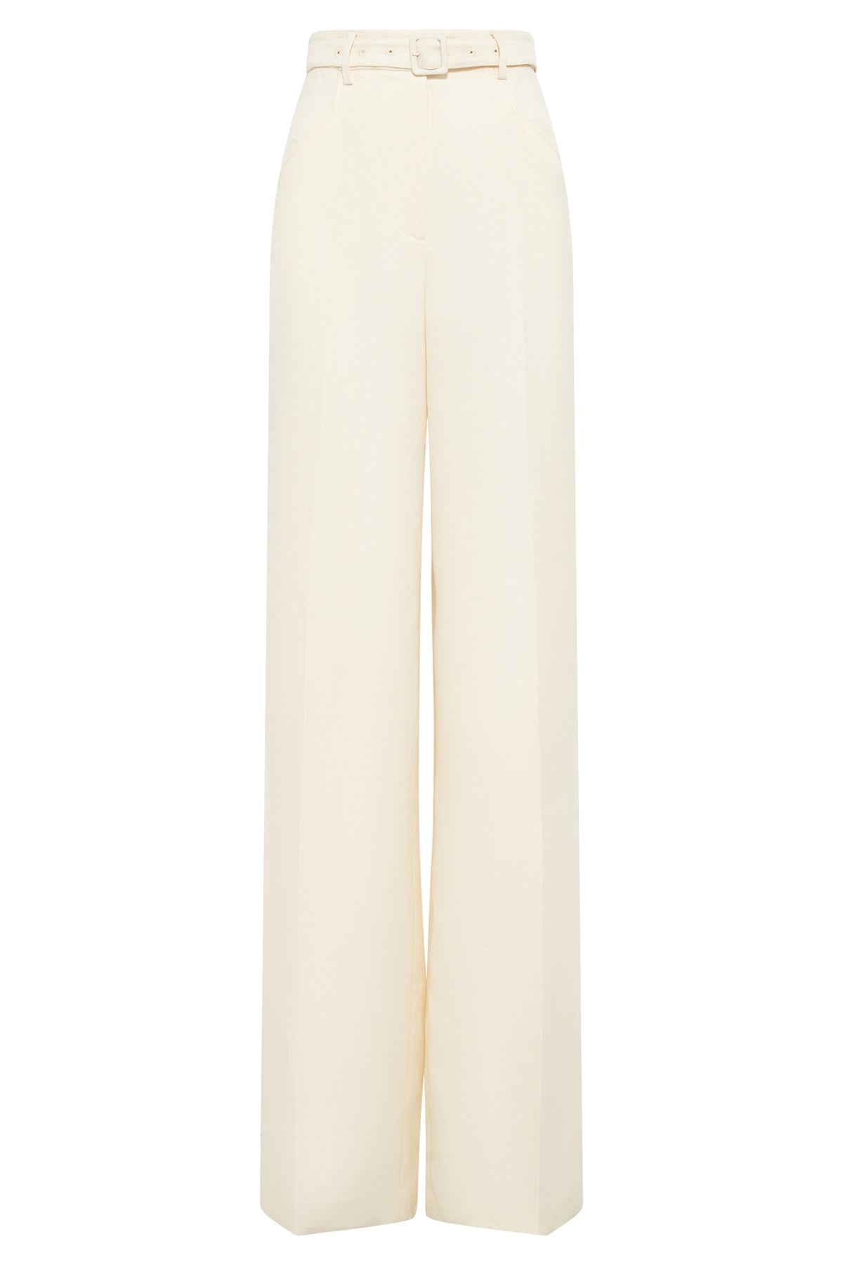 ladies ivory dress pants Women's Ivory Linen Wide-Leg Pant