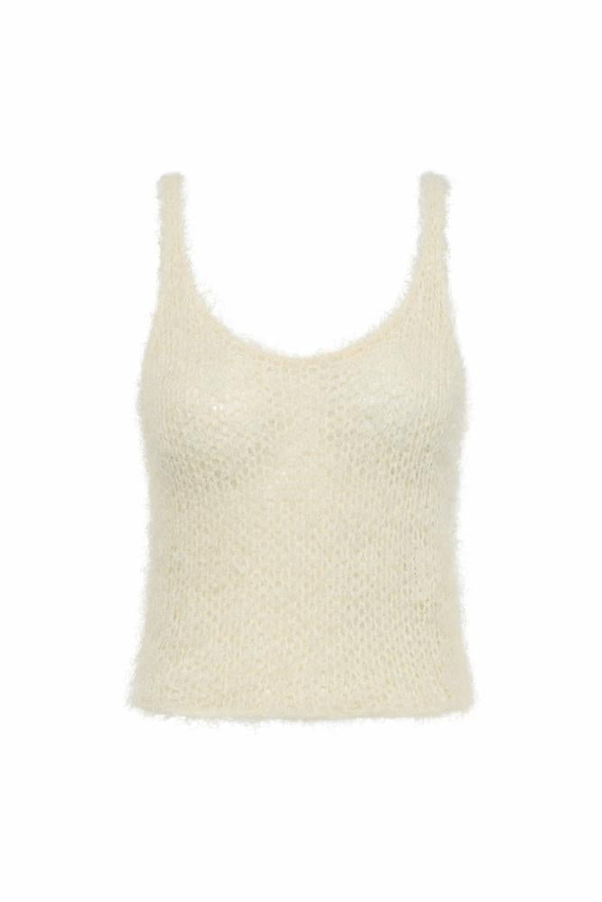 Nur Knit Tank Top in Off White Cashmere