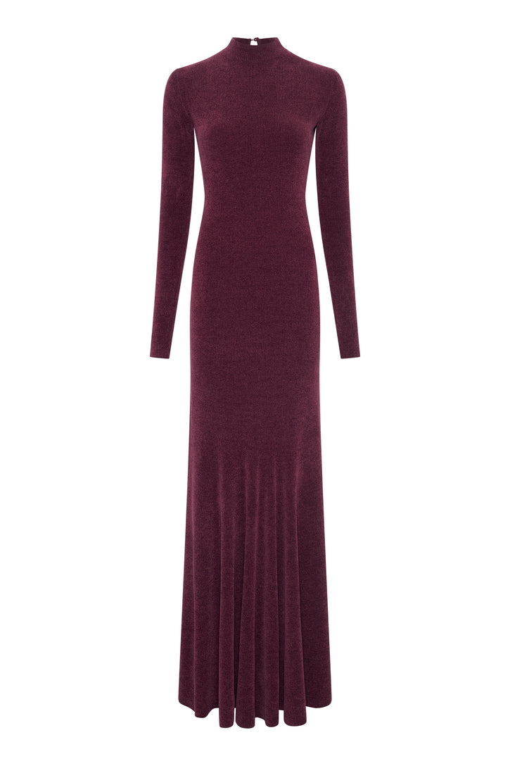 Oreads Knit Dress in Plum Silk