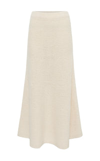 Ostara Knit Maxi Skirt in Ivory Cashmere