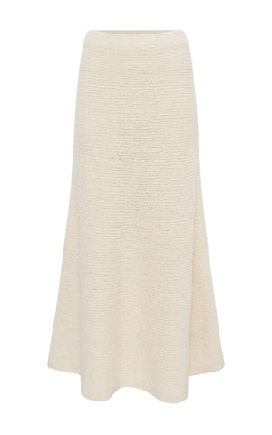 Ostara Knit Maxi Skirt in Ivory Cashmere