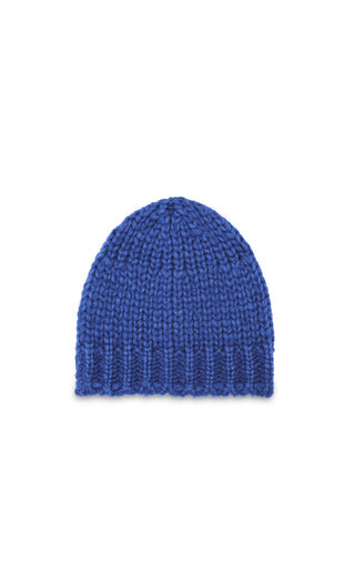 Cobalt Blue Welfat Cashmere Pacino Knit Hat - Front View | Gabriela Hearst