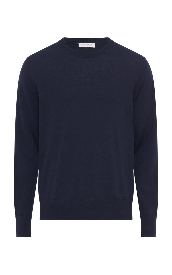 Palco Knit Sweater in Electric Navy Virgin Wool