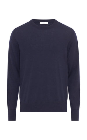 Palco Knit Sweater in Electric Navy Virgin Wool