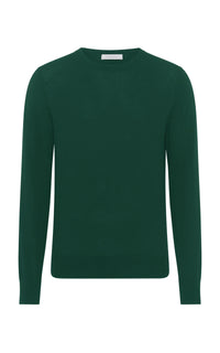 Palco Knit Sweater in English Green Virgin Wool