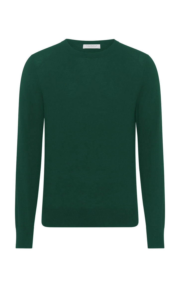 Palco Knit Sweater in English Green Virgin Wool